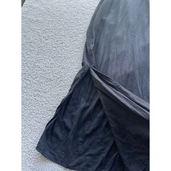 Old Navy Midi Dress Women Linen Blend Classic Black Smocked Back Shift Sz L New - Picture 5 of 10